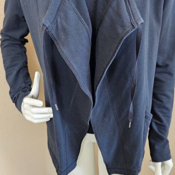 LUCY Black Open Front Athletic Sweatshirt Cardigan~Size  M - Picture 4 of 11